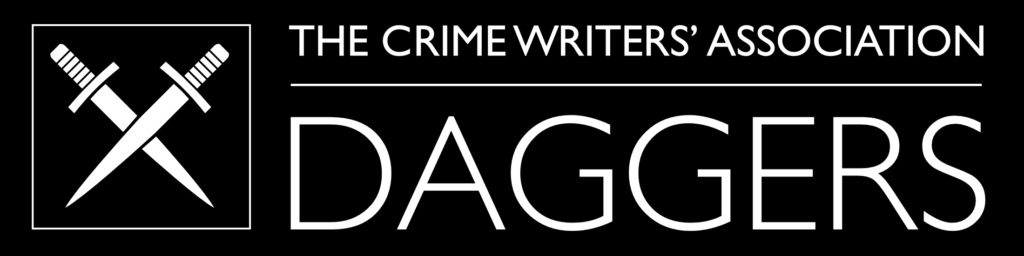 Banner on black background. The Crime Writers’ Association Daggers with image of two daggers crossing each other